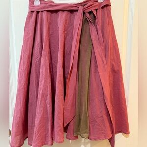 VTG CC Outlaw 100% Cotton Tulle Peekaboo Beaded Hem Warm Pink Skirt Y2K Fairy